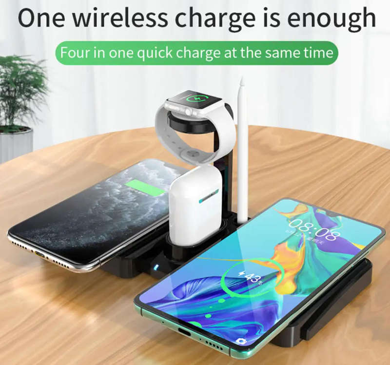 4-in-1 Wireless Charging Station Dock for Android Airpods Watch Charger