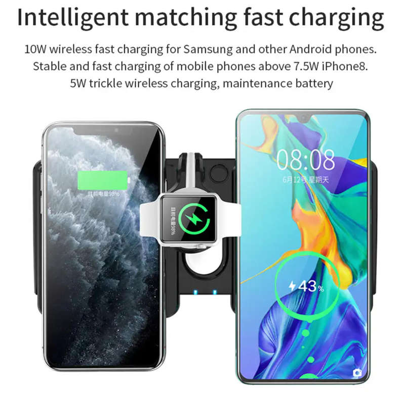 4-in-1 Wireless Charging Station Dock for Android Airpods Watch Charger