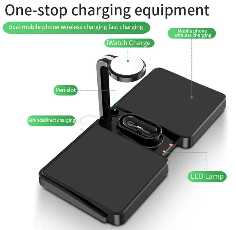 4-in-1 Wireless Charging Station Dock for Android Airpods Watch Charger