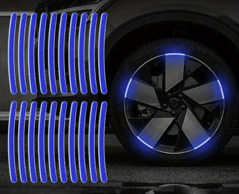 20pcs Reflective Wheel Stickers (Blue)