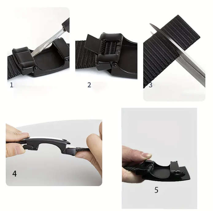 ***GOLF*** Automatic Buckle Canvas Belt - Black