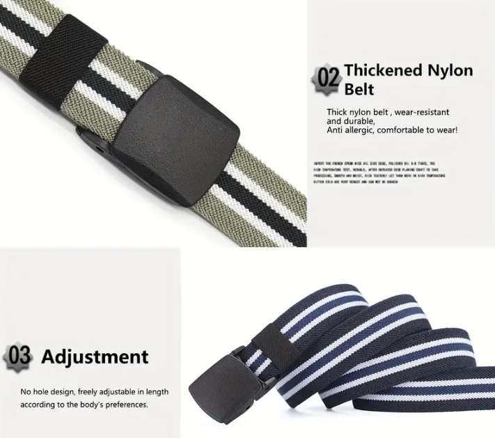 ***GOLF*** 2 Colour Canvas Belt - 120cm (Blue & White)