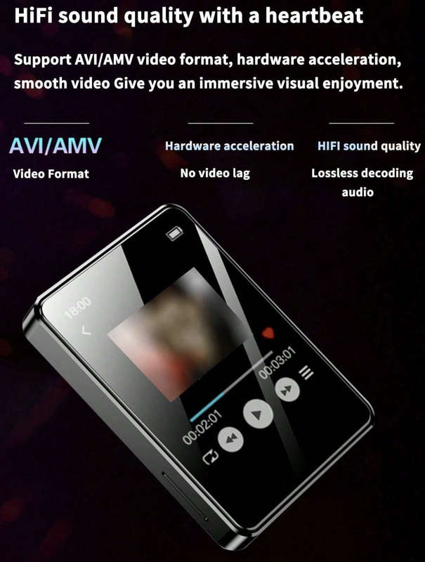 Mp3/Mp4 Player, FM Radio, Voice Recorder, 1.8 Inch Color Screen, Micro Sd Card slot, E-Book Reader