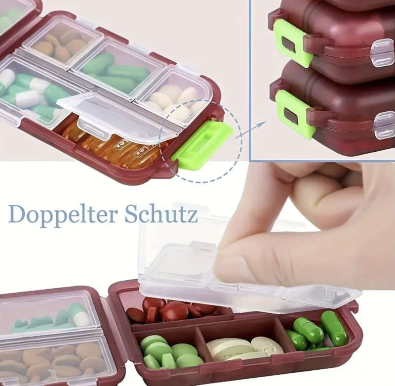 Pill Box with 10 Compartments... Moisture Proof