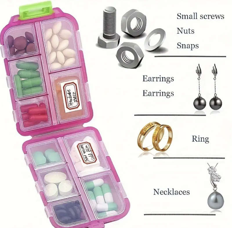 Pill Box with 10 Compartments... Moisture Proof
