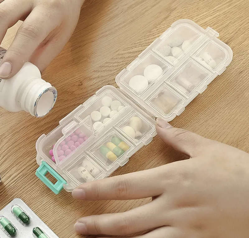 Pill Box with 10 Compartments... Moisture Proof