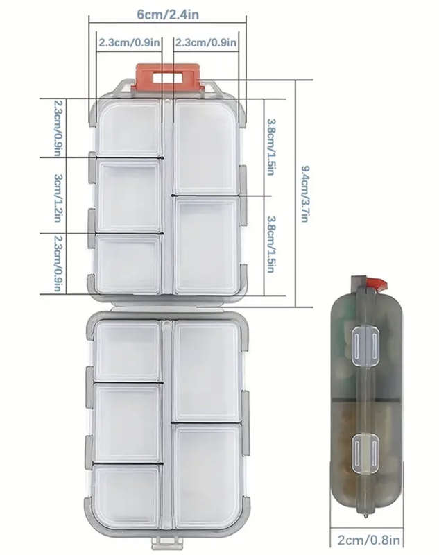 Pill Box with 10 Compartments... Moisture Proof