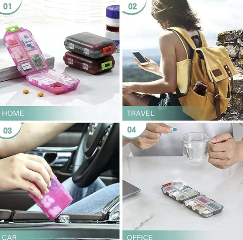 Pill Box with 10 Compartments... Moisture Proof