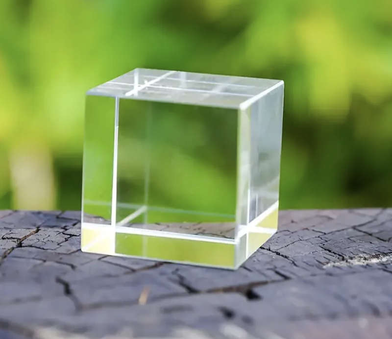 Crystal Prism Cube Sun Catcher Paperweight