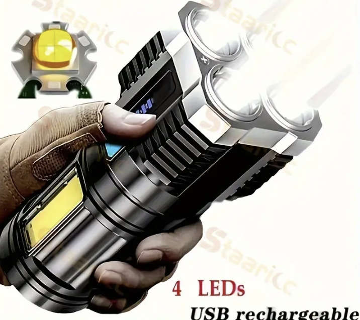 4 Mode 4-LED Rechargable Flashlight