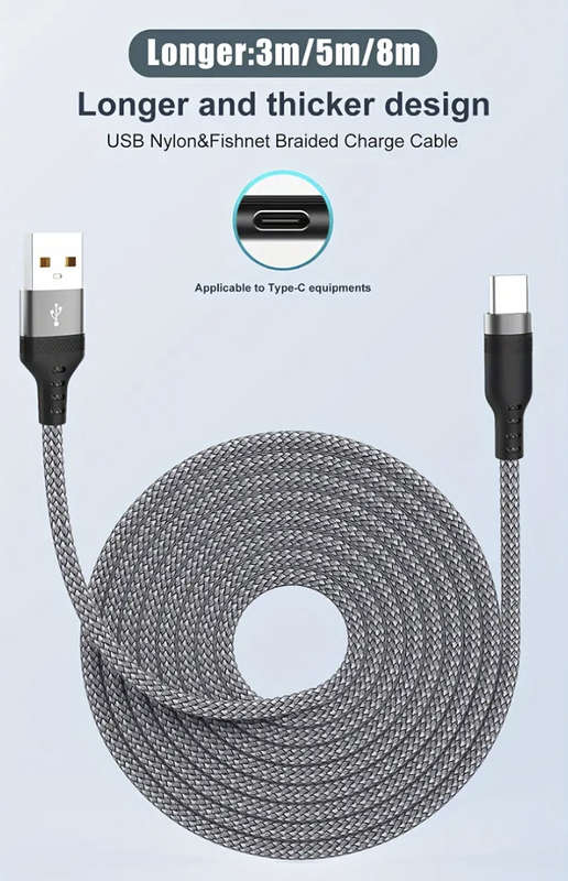 5meter Super-Quick Charge USB to Type-C Cable