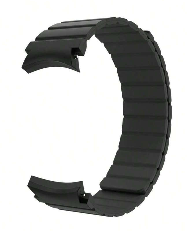 Magnetic Silicone Strap Compatible with Samsung Watch 6 / 5 / 4 (BLACK)