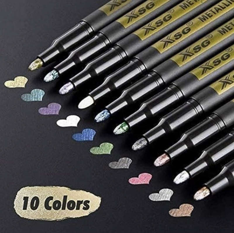 10pcs Metallic Permanent Markers