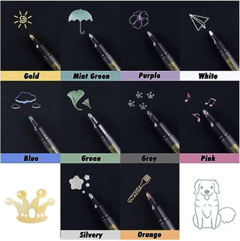 10pcs Metallic Permanent Markers
