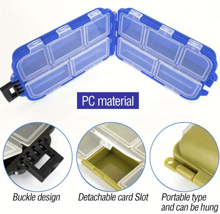 **FISHING** Durable Portable Fishing Tackle Box with Multiple Compartments for Lures, Hooks and Jigs