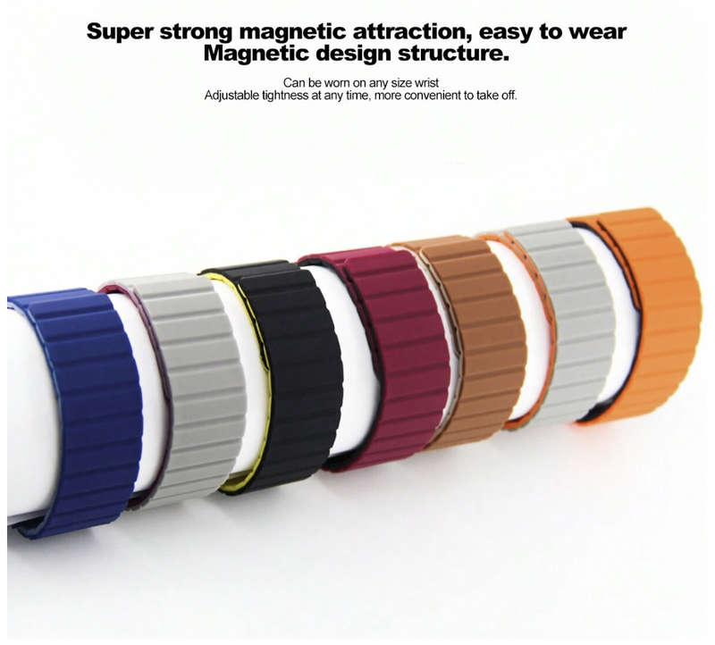 2 Tone Magnetic Silicone Strap compatible with Samsung Watch 6 / 5 / 4 (MIDNIGHT BLUE / LIGHT BLUE)