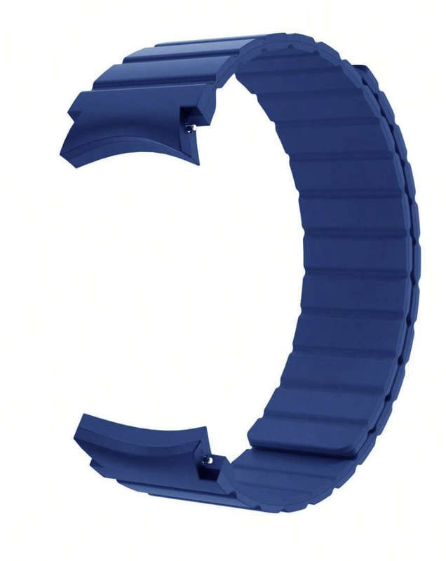 2 Tone Magnetic Silicone Strap compatible with Samsung Watch 6 / 5 / 4 (MIDNIGHT BLUE / LIGHT BLUE)