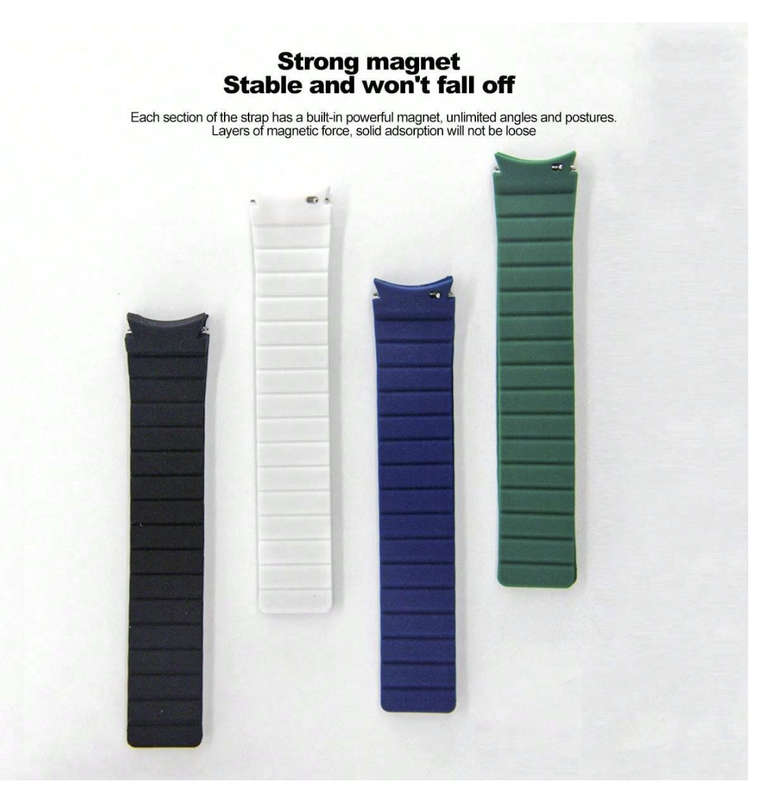2 Tone Magnetic Silicone Strap compatible with Samsung Watch 6 / 5 / 4 (MIDNIGHT BLUE / LIGHT BLUE)
