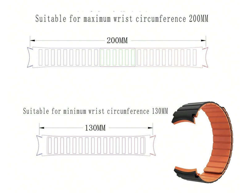 2 Tone Magnetic Silicone Strap compatible with Samsung Watch 6 / 5 / 4 (MIDNIGHT BLUE / LIGHT BLUE)
