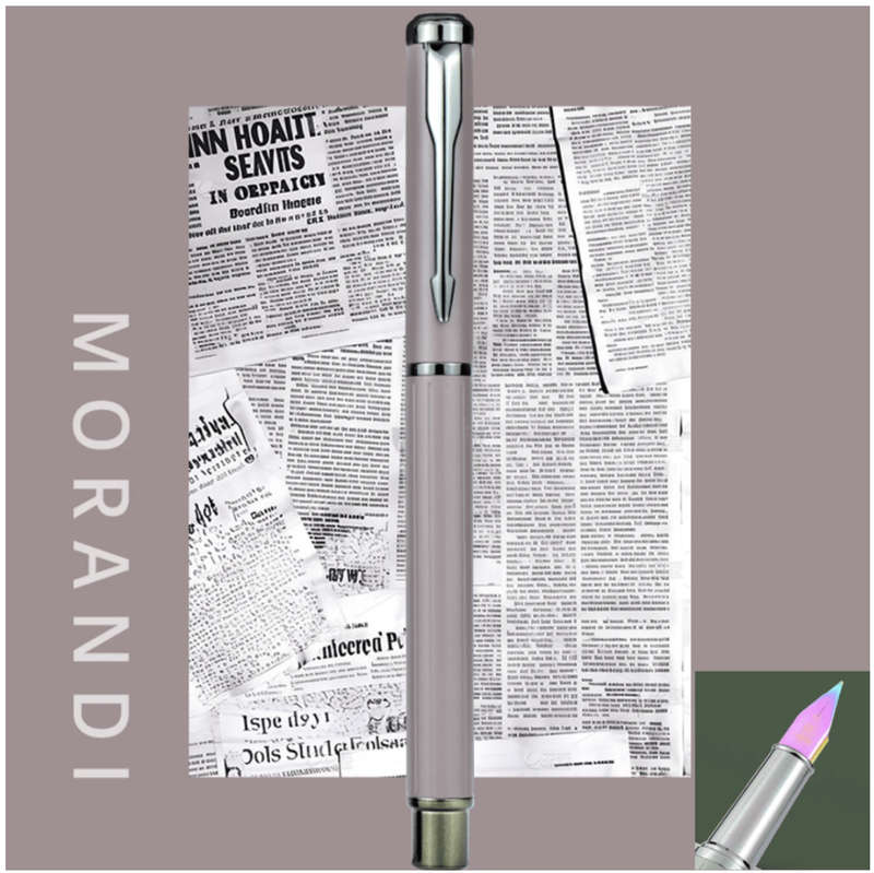 Morandim Gradient Metal Fountain Pen (Lipstick Grape) with Tungsten Nib