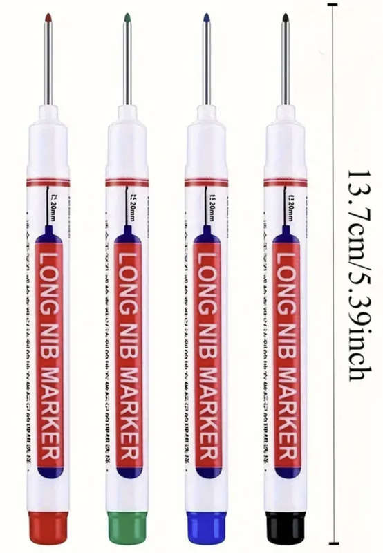 5pcs Multi-Surface Waterproof, No Bleed, Long Nib Markers - 5 Colours