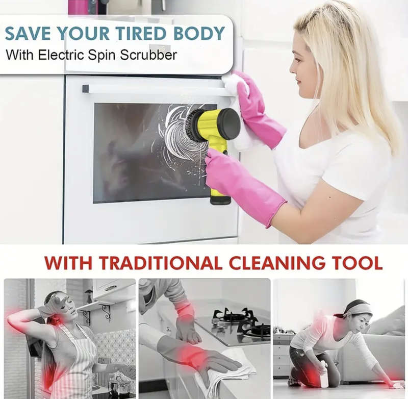 8 in 1 Electric Rotating Washer, Cleaning Brush