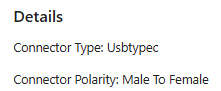 U-Shaped Type-C Male to Type-C Female adapter