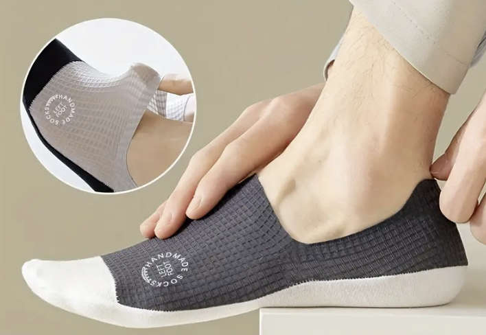 4 pairs Men's Summer Waffle-Knit No-Show Socks