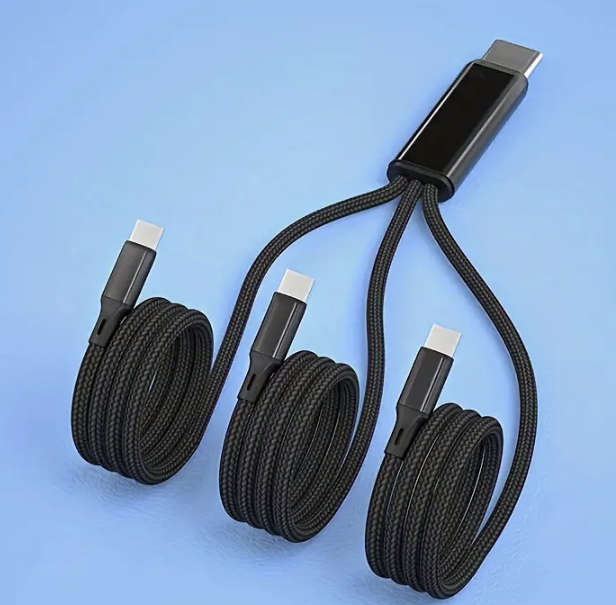6A Super Fast Charging 3-in-1 (USB C to 3 x Type-C) Data Cable