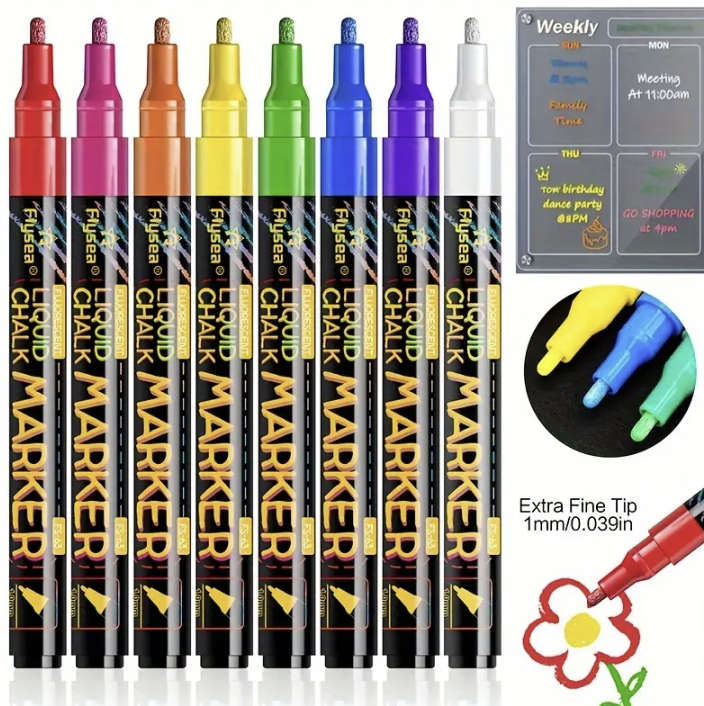 8pcs Neon Liquid Chalk Markers