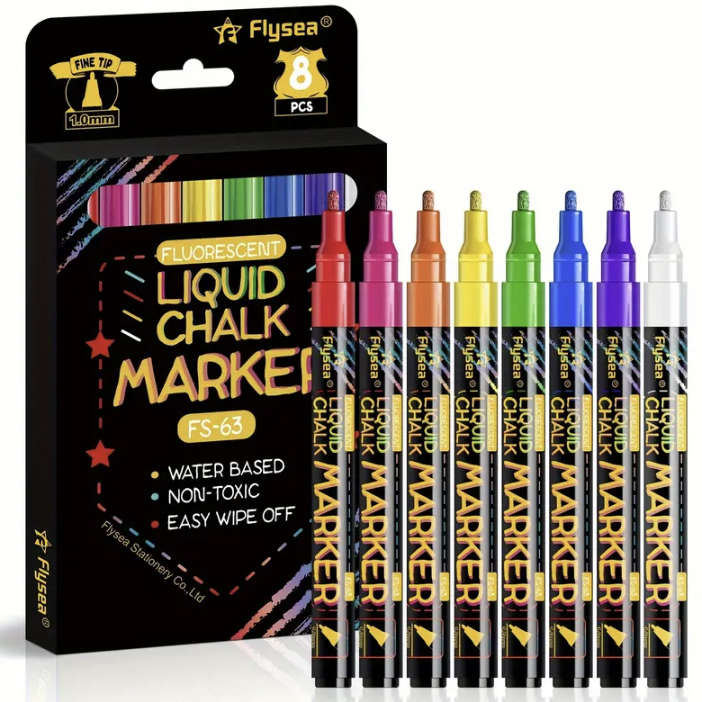 8pcs Neon Liquid Chalk Markers