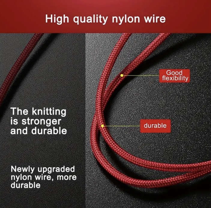 Nylon Braided 3-in-1 Multi-Device USB Charging Cable (Silver)
