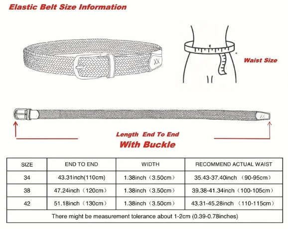 ***GOLF*** Canvas Webbed Red Belt - Size - 42 / 130cm