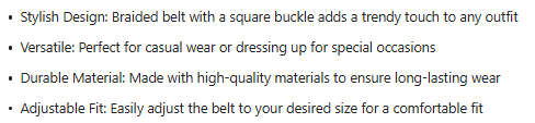 ***GOLF*** Braided Trendy Casual Square Buckle Belt - 130cm