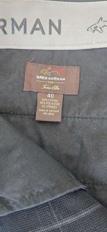***GOLF*** Greg Norman Pinstripe Shorts (Black) - Size 40