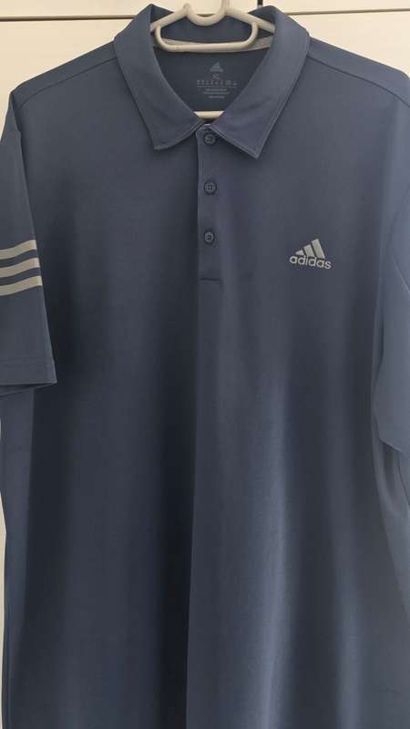 GOLF - Adidas Mens 3-Stripes Primegreen Polo (Navy Blue)