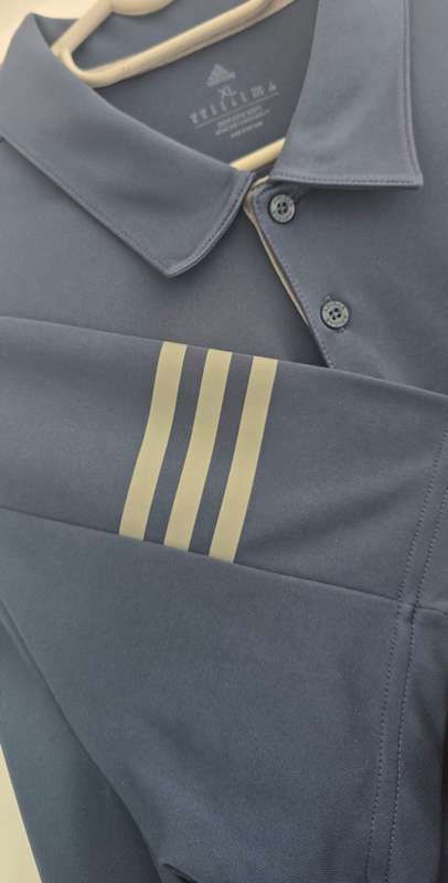 GOLF - Adidas Mens 3-Stripes Primegreen Polo (Navy Blue)