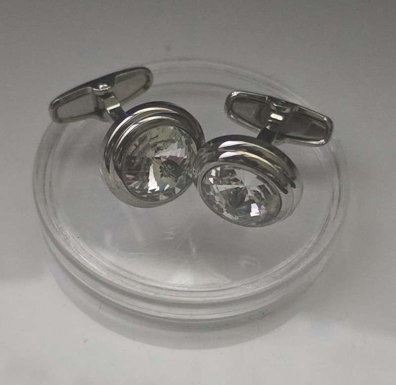 Diamonte Mens Cuff Links