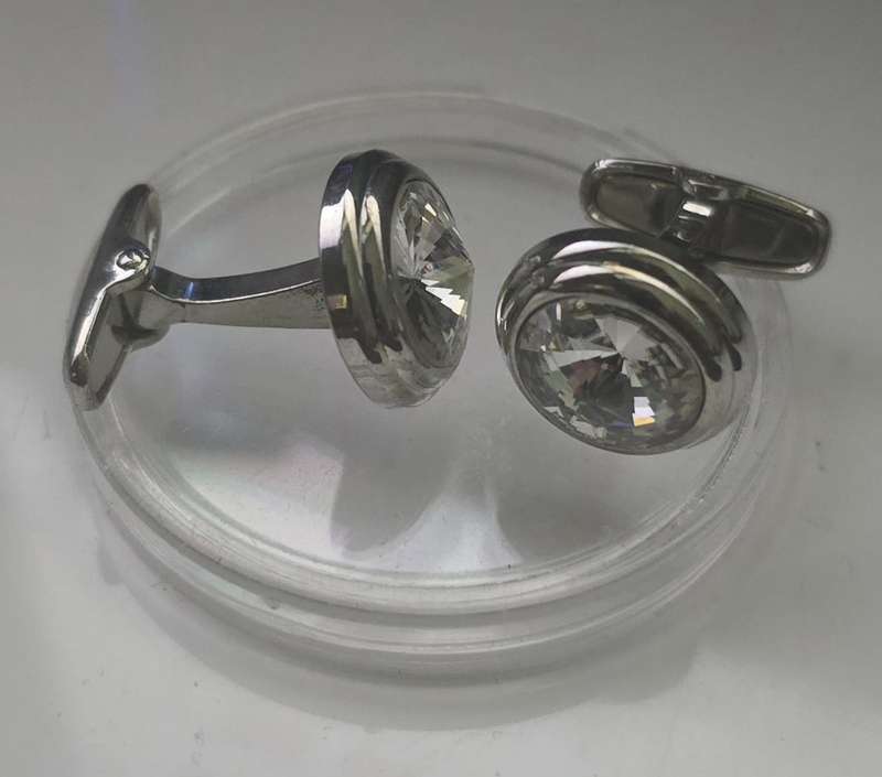 Diamonte Mens Cuff Links