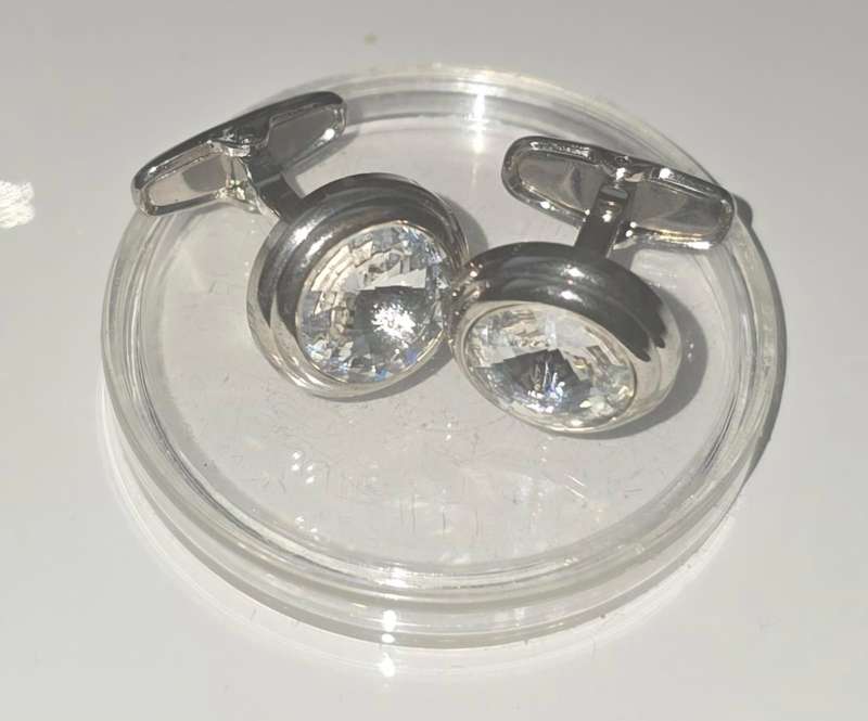 Diamonte Mens Cuff Links