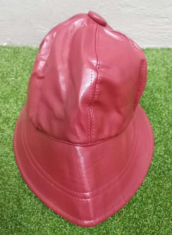 Ladies Maroon Synthethic Leather Cap
