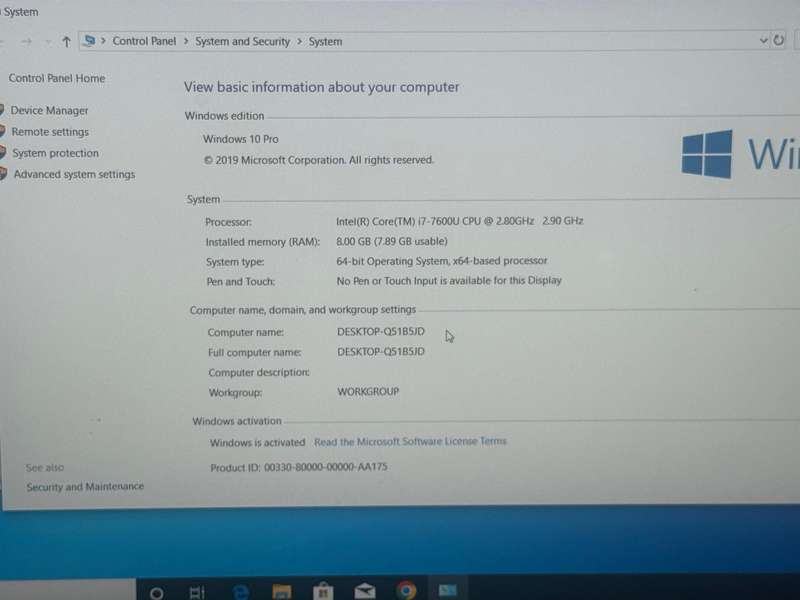 Dell laptop 7th gen