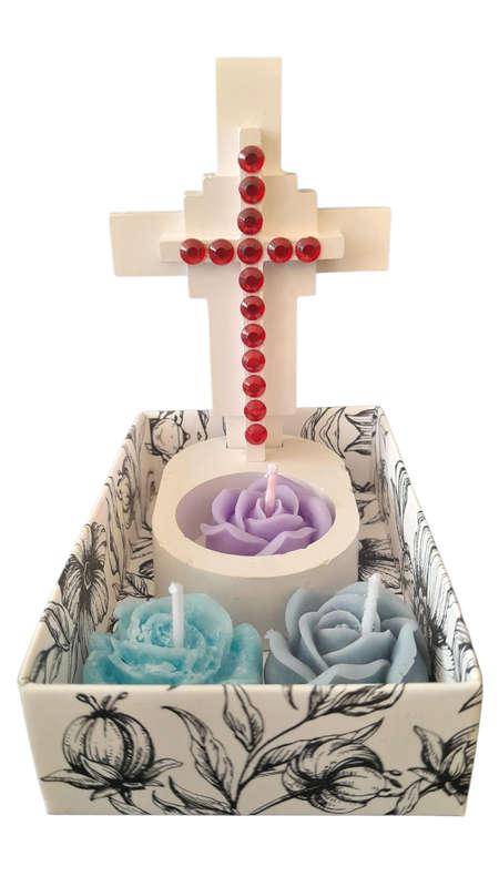 Cross and Candle Set