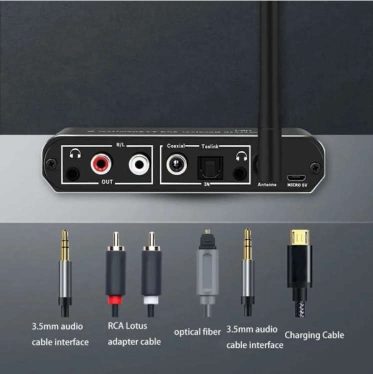 D09 Bluetooth 5.0 Adapter Coaxial Toslink to Analog Wireless Audio Converter