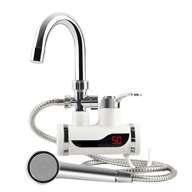 Wall Mount Instant electric heating water faucet & Handheld shower head (metal inlet)