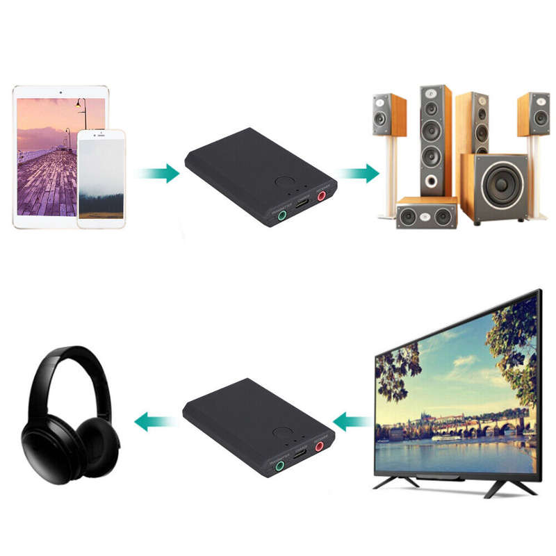 Rechargeable Bluetooth Audio Receiver and Transmitter (Enables Bluetooth connection on older speaker