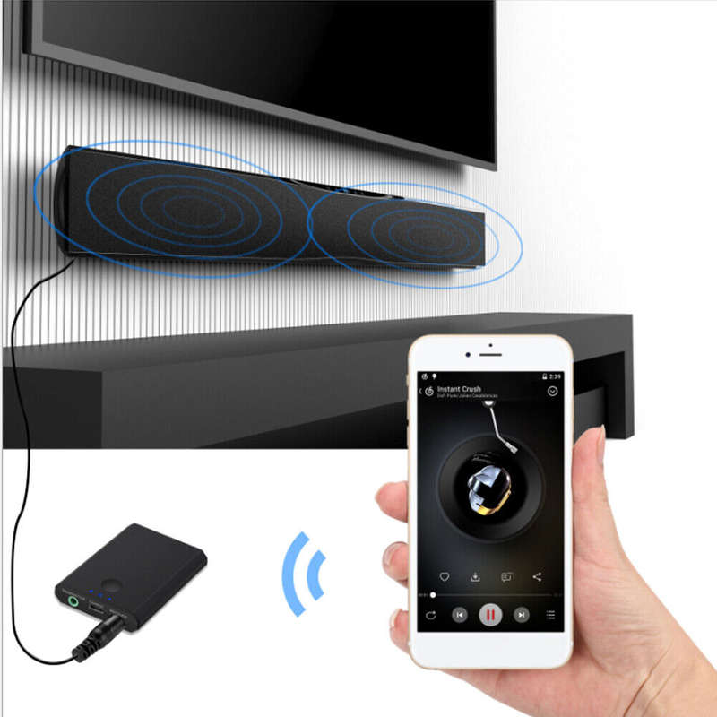Rechargeable Bluetooth Audio Receiver and Transmitter (Enables Bluetooth connection on older speaker