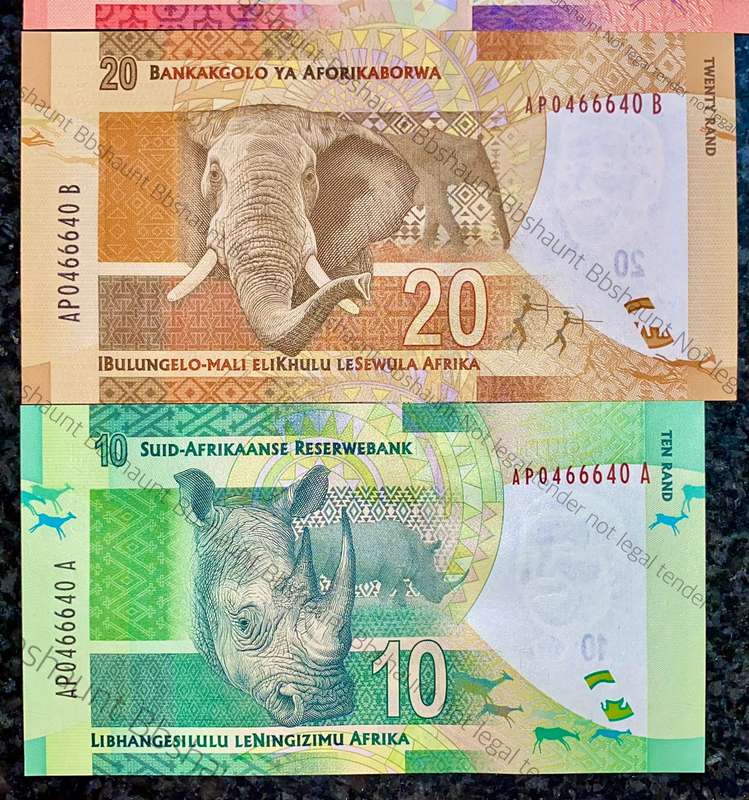 SOUTH AFRICA NELSON MANDELA 46664 MATCHING NO G.MARCUS AP0466640 VERY SCARCE IN SA RESERVE FOLDER