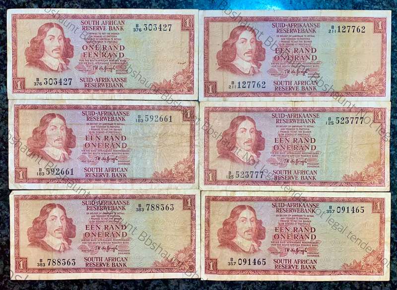 TW DE JONGH R1 - B SERIES 1970-1975( 1 BID TAKES ALL 6 NOTES)