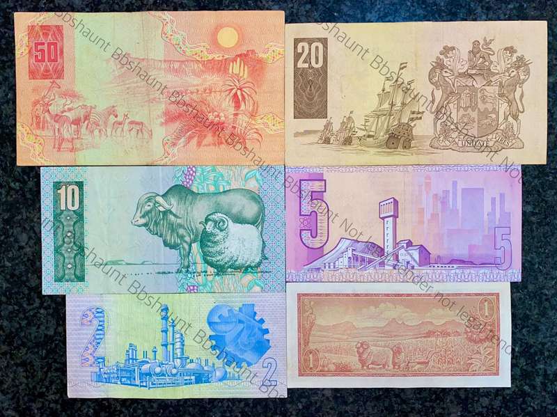 Complete Set GPC De Kock & decimals R50 TO R2 - 1980s (R1 de Jongh 1975) (1 bid takes all)